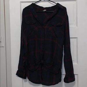 Black, indigo, maroon flannel. Perfect for winter!